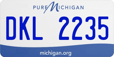 MI license plate DKL2235
