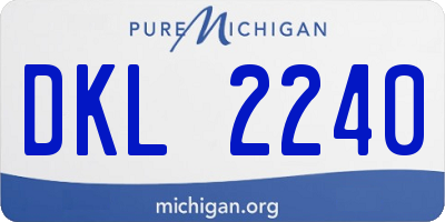 MI license plate DKL2240