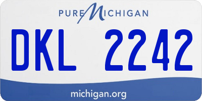 MI license plate DKL2242