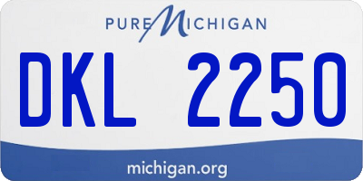 MI license plate DKL2250