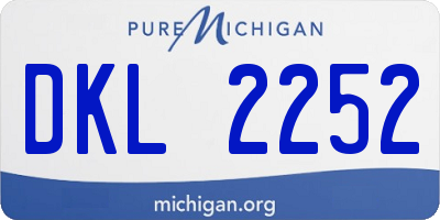 MI license plate DKL2252