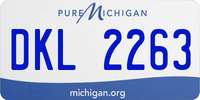 MI license plate DKL2263