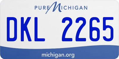 MI license plate DKL2265