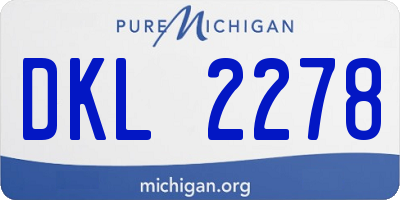 MI license plate DKL2278
