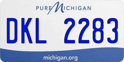 MI license plate DKL2283