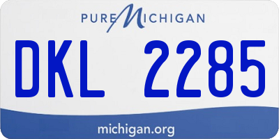 MI license plate DKL2285
