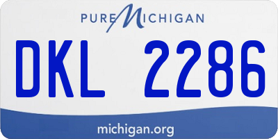 MI license plate DKL2286