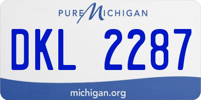 MI license plate DKL2287