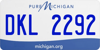 MI license plate DKL2292