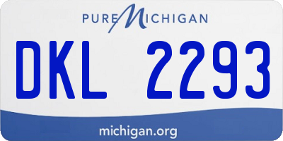 MI license plate DKL2293