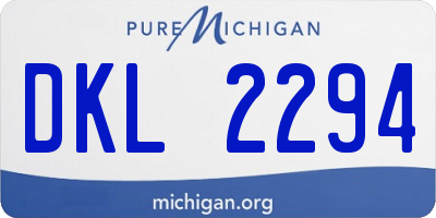 MI license plate DKL2294