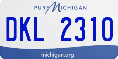 MI license plate DKL2310