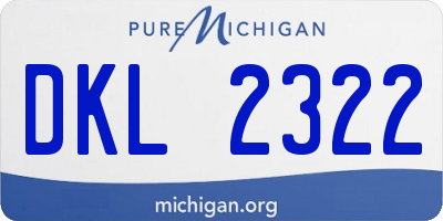 MI license plate DKL2322
