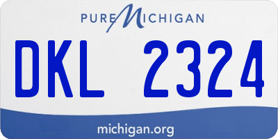 MI license plate DKL2324