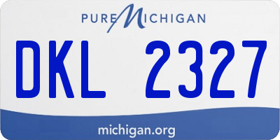 MI license plate DKL2327