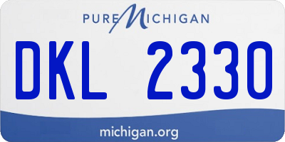 MI license plate DKL2330