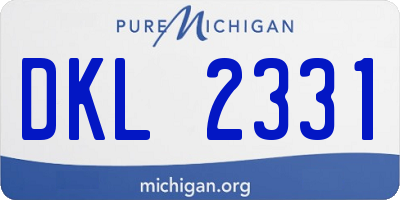 MI license plate DKL2331