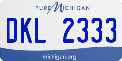 MI license plate DKL2333