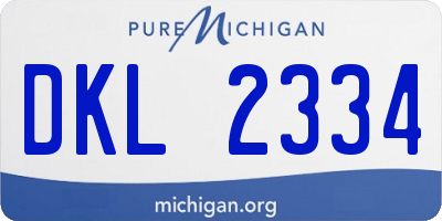 MI license plate DKL2334