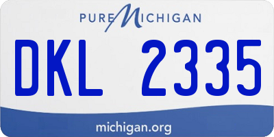 MI license plate DKL2335