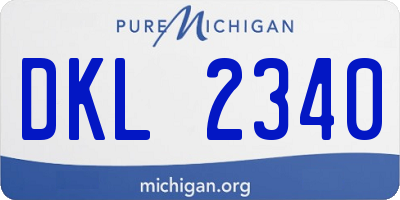 MI license plate DKL2340