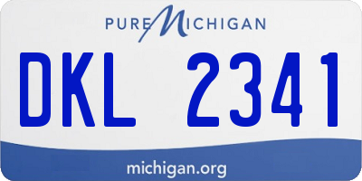 MI license plate DKL2341