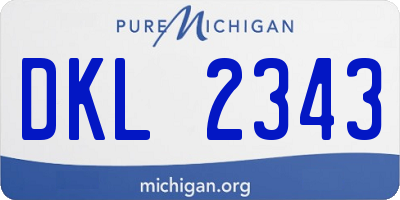 MI license plate DKL2343