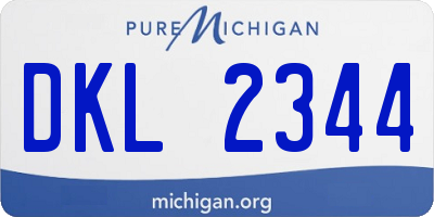 MI license plate DKL2344