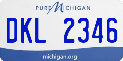 MI license plate DKL2346