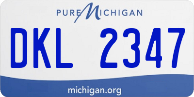 MI license plate DKL2347