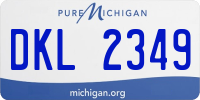 MI license plate DKL2349