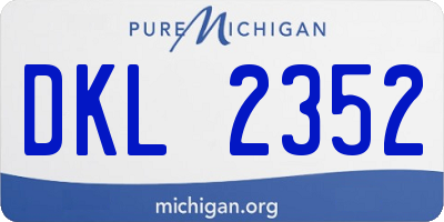 MI license plate DKL2352