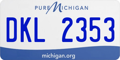 MI license plate DKL2353