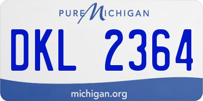 MI license plate DKL2364