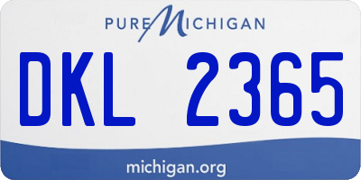 MI license plate DKL2365
