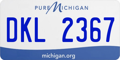 MI license plate DKL2367