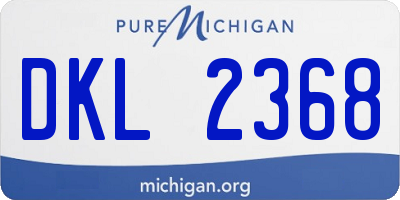 MI license plate DKL2368