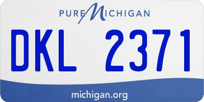 MI license plate DKL2371