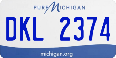 MI license plate DKL2374