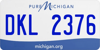 MI license plate DKL2376