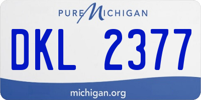 MI license plate DKL2377