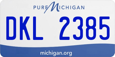 MI license plate DKL2385