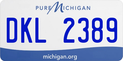 MI license plate DKL2389