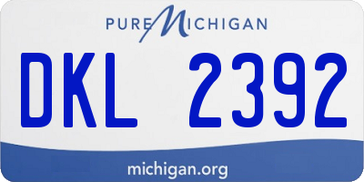 MI license plate DKL2392