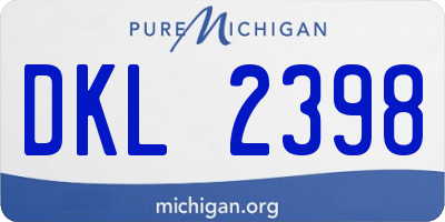 MI license plate DKL2398