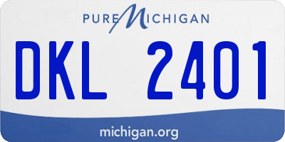 MI license plate DKL2401