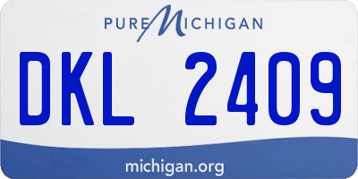 MI license plate DKL2409