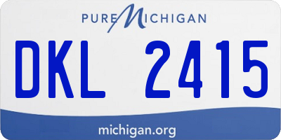 MI license plate DKL2415