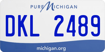 MI license plate DKL2489