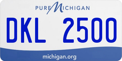 MI license plate DKL2500